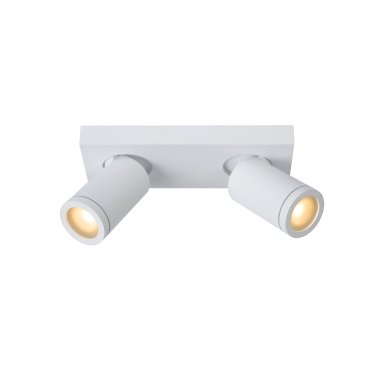 Lucide Taylor - Aufbaustrahler 2L - 24 x 10 x 12,5 cm - 2 x 5W dimmbare LED inkl - dimmen bis warm - IP44 - weiß