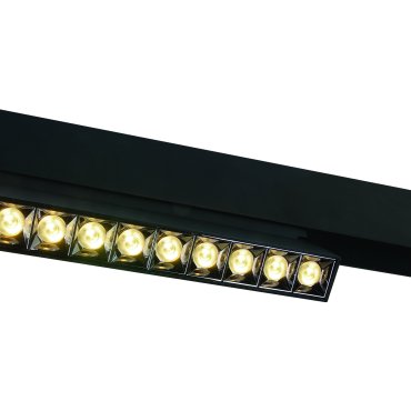 ONE Light Magnetschienensystem MAXI - neigbar linear - Schienenspot - 27 x 3,4 x 9,5 cm - 22W LED inkl. - schwarz mit silbernem Reflektor