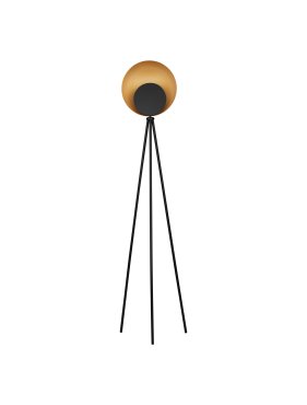 Nova Luce Kitro - Stehleuchte - Ø 34 x 151 cm - 12W LED inkl. - matt schwarz und gold
