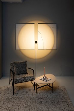 ETH Jake Round - stehleuchte - Ø 20 x 154 cm - 3-stufig dimmbar - 9W LED inkl. - schwarz