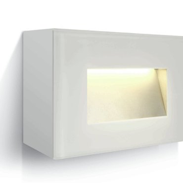ONE Light Glass Face - Außenwandleuchte - 12 x 5,5 x 8 cm - 4W LED inkl. - IP65 - weiß