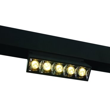 ONE Light Magnetschienensystem MAXI - neigbar linear - Schienenspot - 13,5 x 3,4 x 9,5 cm - 12W LED inkl. - schwarz mit silbernem Reflektor