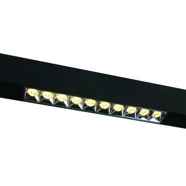 ONE Light Magnetschienensystem MAXI - linear - Stromschienenstrahler - 27 x 3,7 x 4,7 cm - 22W LED inkl. - schwarz mit silbernem Reflektor