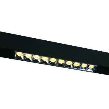 ONE Light Magnetschienensystem MAXI - linear - Stromschienenstrahler - 27 x 3,7 x 4,7 cm - 22W DALI dimmbare LED inkl. - schwarz mit silbernem Reflektor