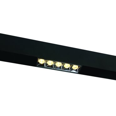 ONE Light Magnetschienensystem MAXI - linear - Schienenspot - 13,8 x 3,7 x 4,7 cm - 12W LED inkl. - schwarz mit silbernem Reflektor