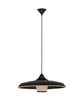 Nova Luce Capa - Hängelampe - Ø 61 x 200 cm - natur, schwarz und braun