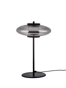 Nova Luce Ballet - Tischleuchte - Ø 26 x 40 cm - 8W dimmbar LED inkl. - sand schwarz und rauchgrau
