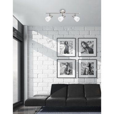 Nova Luce Publico - Aufbaustrahler 3L - 52 x 7,8 x 16,2 cm - Nickel satiniert