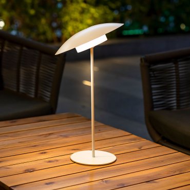 New Garden Sardinia 40 - wiederaufladbare Tischleuchte - Ø 22 x 40 cm - 6W dimmbare LED inkl - IP44 - weiß