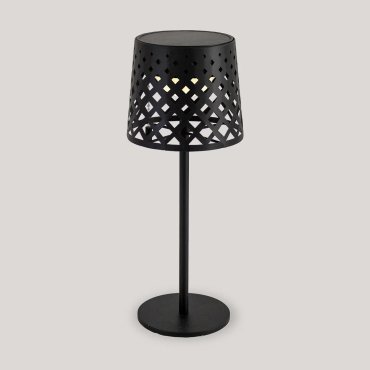 New Garden Gretita - aufladbare Tischleuchte mit Solarantrieb und Akku - Ø 10 x 30 cm - 1,5W LED inkl. - IP44 - schwarz