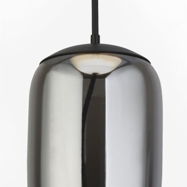 Searchlight Lisbon - Pendelleuchte - Ø 18 x 150 cm - 6W LED inkl - schwarzes und geräuchertes Glas
