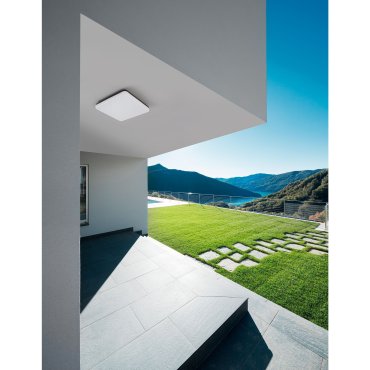 Nova Luce Tommy - Außen-Deckenleuchte - 28 x 28 x 6 cm - 24W LED inkl. - IP54 - dunkelgrau und weiß