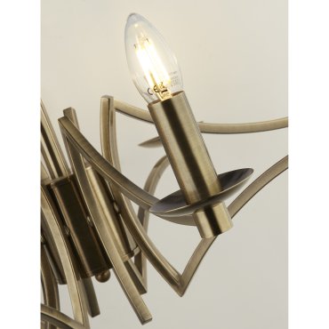 Searchlight Ascot - Kronleuchter - Ø 72 x 150 cm - Messing antik