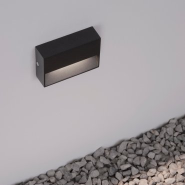 Nova Luce Vision - Außenwandleuchte - 10 x 6,7 x 2,9 cm - 2W LED inkl. - IP54 - dunkel anthrazit