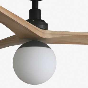 Faro Klim M - Deckenventilator mit Licht - Ø 125 cm - matt schwarz und Kiefer