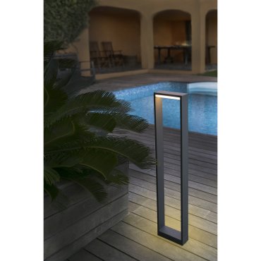 Faro Alp - Gartenpfosten - 15 x 6 x 80 cm - 7W LED inkl. - IP54 - dunkelgrau