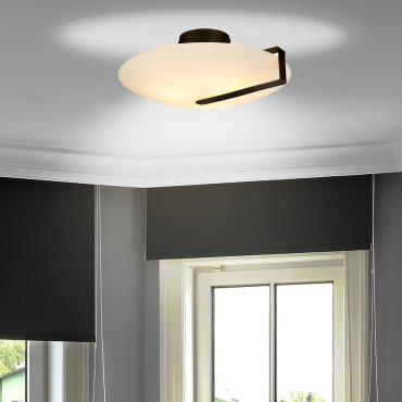 Searchlight Sonnenuhr - Deckenleuchte - Ø 41 x 16 cm - schwarz