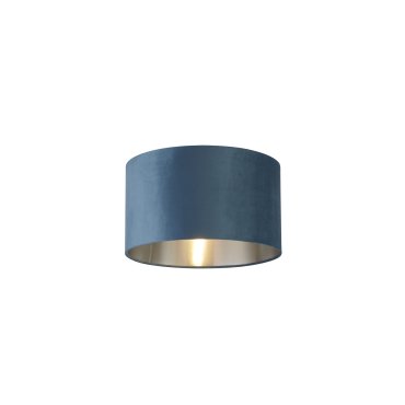 Searchlight Drum Shade – lampenschirm - Ø 38 x 22 cm - aquamarin und silber