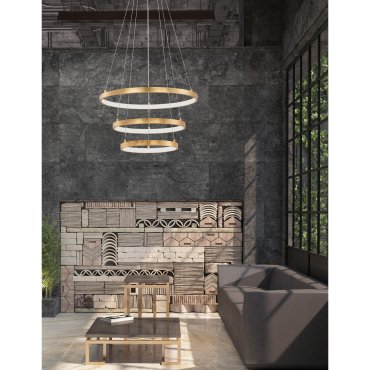 Nova Luce Leon - Pendelleuchte - Ø 61 x 150 cm - 83W dimmbare LED inkl - gold