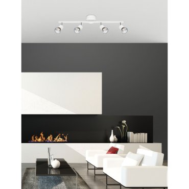 Nova Luce Base - Aufbaustrahler 4L - 51 x 8 x 10,9 cm - mattweiß