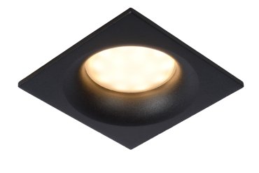 Lucide Ziva - Einbauspot - 85 x 85 mm, Ø 75 mm Einbaugröße - IP44 - schwarz