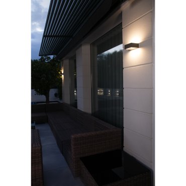 Faro Alp - Wandleuchte - 15 x 13 x 6 cm - 8W LED inkl. - IP54 - dunkelgrau