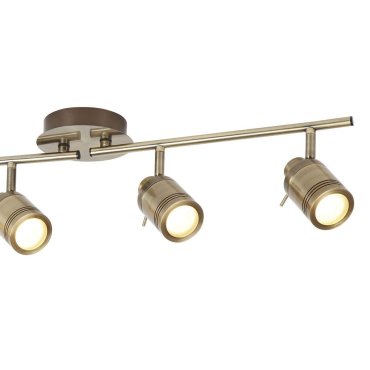 AUSSTELLUNGSSTÜCK - Searchlight Samson - Aufbaustrahler 4L - 79 x 13 x 19,5 cm - IP44 - Messing antik