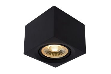 Lucide Fedler - Aufbaustrahler - 12 x 12 x 8,5 cm - 12W dimmbare LED inkl - dimmbar auf warm - schwarz
