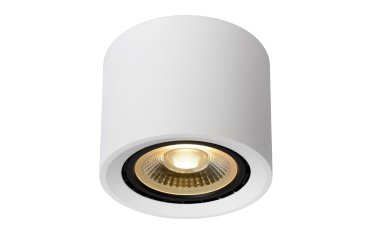 Lucide Fedler - Aufbaustrahler - Ø 12 x 8,5 cm - 12W dimmbare LED inkl - dimmbar auf warm - weiß