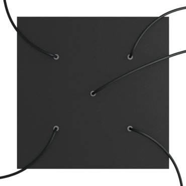 Creative Cables - Rose-One Quadratische Deckenrosette für 5 Lichtpunkte - 40 x 40 x 3,5 cm - schwarz