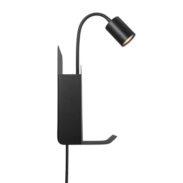 Nordlux Roomi - Wandleuchte mit Schalter und doppeltem USB-Anschluss - 16,5 x 24,8 x 28,2 cm - schwarz