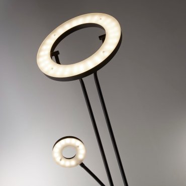 Searchlight Mother &amp; Child - Stehleuchte mit Leselicht - Ø28 x 193 cm - 25,5W + 5W dimmbare LED inkl - mattschwarz