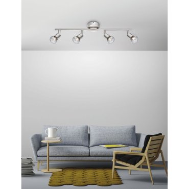 Nova Luce Base - Aufbaustrahler 4L - 51 x 8 x 10,9 cm - Nickel satiniert