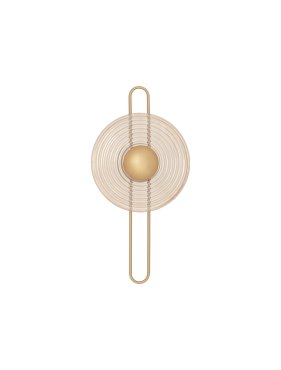 Nova Luce Nous - wandleuchte - Ø 30 x 60 cm - 8W LED inkl. - Messing Gold und Amberglas