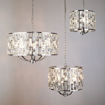 Searchlight Bijou - Pendelleuchte - Ø 44 x 150 cm - Chrom