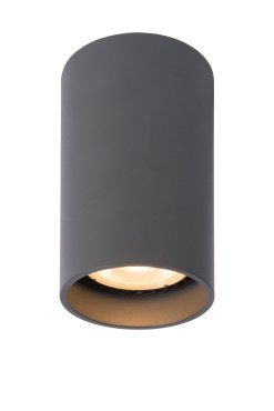 Lucide Delto - Aufbaustrahler - Ø 5,5 x 10 cm - 5W dimmbare LED inkl - dimmbar auf warm - grau