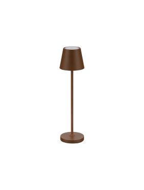 Nova Luce Petit - wiederaufladbare Tischleuchte - Ø 7 x 28 cm - 2W dimmbare LED inkl. - IP54 - corten