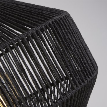 Searchlight Wicker - Stehleuchte - 155 cm - mattschwarz