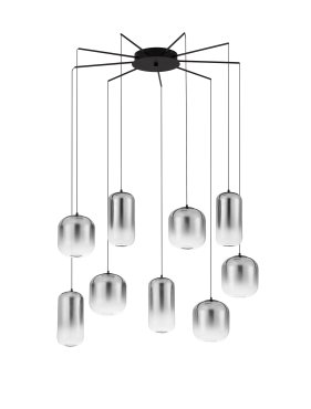 Nova Luce Aelia - Hängelampe - Ø 82 x 145 cm - 36W LED inkl. - matt schwarz und rauchgrau