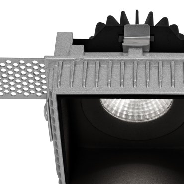 Nova Luce Belluno - rahmenloser Einbaustrahler - 73 x 73 mm, 96 x 96 mm Einbaumaß - IP54 - schwarz