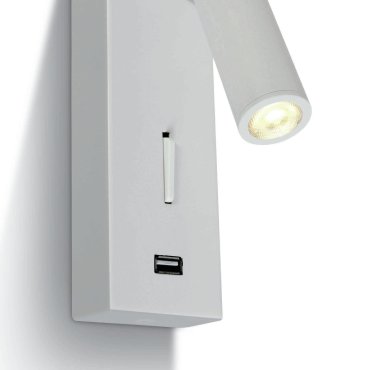 ONE Light Reading Spots - Wandleuchte mit Schalter - 6 x 2,5 x 18 cm - 3W LED inkl. - weiß