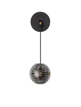 Nova Luce Las - wandleuchte - Ø 15 x 52 cm - 13W LED inkl. - sand schwarz, gold und rauchgrau