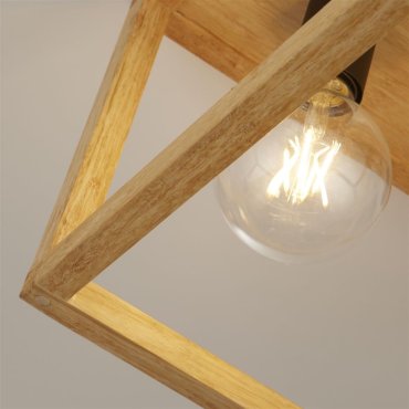 Searchlight Square - Deckenleuchte - 36 x 36 x 25 cm - schwarz und braun