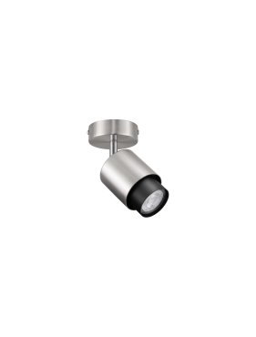 Nova Luce Ison - Aufbaustrahler 1L - Ø 8 x 17 cm - Satin Nickel