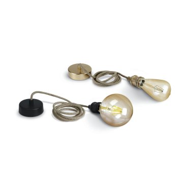 ONE Light - Stahldrahtaufhängung - 2 Meter - E27 - Messing gebürstet