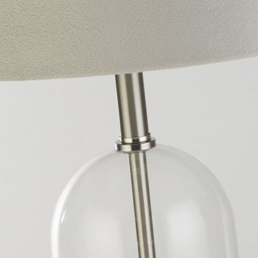 Searchlight Oxford - Tischleuchte - Ø 38 x 51 cm - Nickel satiniert, silber und grau
