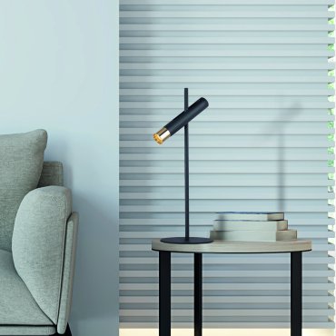 Searchlight Cylinder - Tischleuchte - 18 x 51 cm - 4W LED inkl - schwarz und gold