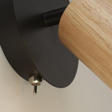 Searchlight Spinny - Wandleuchte mit Schalter - Ø 12 x 15 cm - mattschwarz