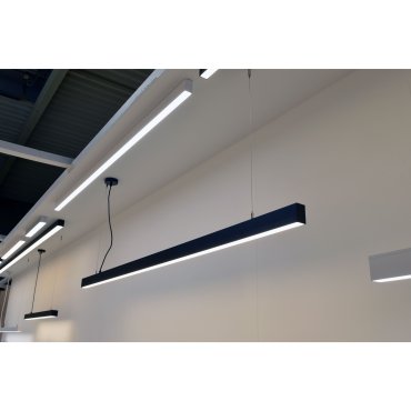 Leuchtenkönig Slim Line - Hängeleuchte - Profil 5,5 x 3,3 cm - 19,2W LED pro Meter - schwarz