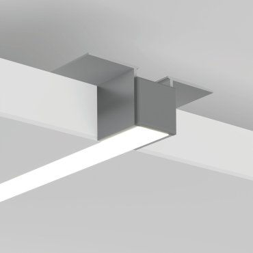 Klus PDS-UST - LED-Einbauprofil für 16 mm Gipskarton - 1,12 cm Fensterbreite - silber eloxiert